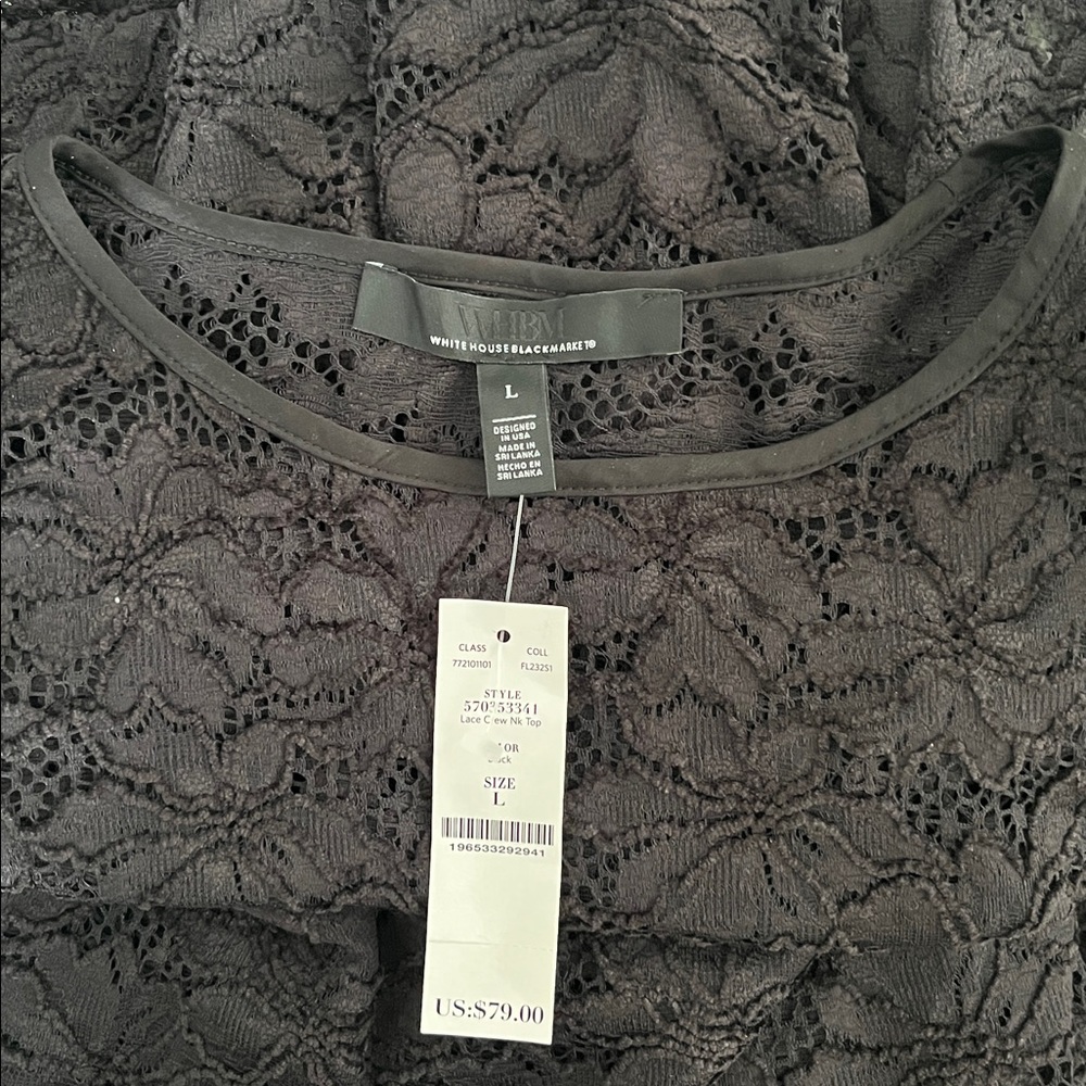 White House Black Market Black Lace Blouse - Picture 13 of 13